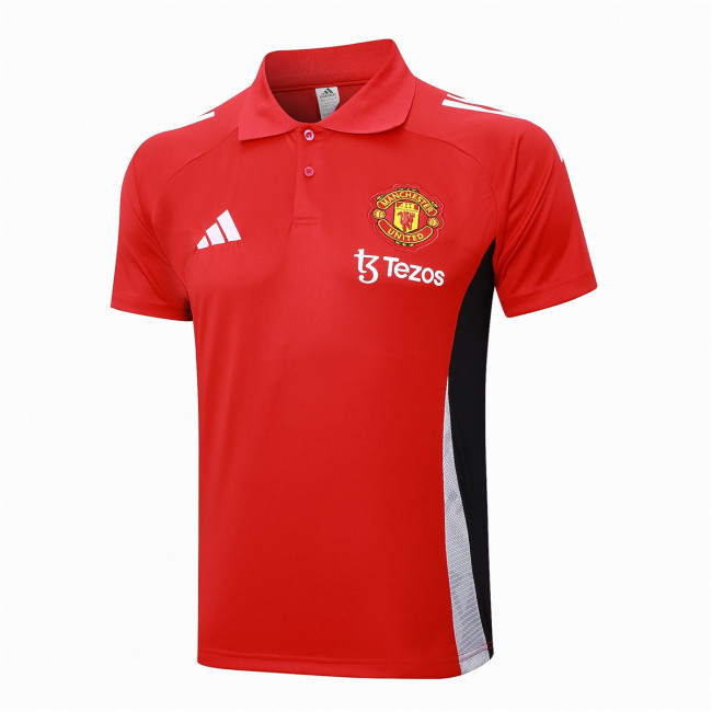 Mens Manchester United Polo Shirt Red 2024/25