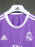 2016-2017 Real Madrid  Away Player Version  Long Sleeve Retro Soccer Jersey