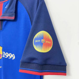 1999 Mens Barcelona Home 100th Anniversary Version Retro Soccer Jersey
