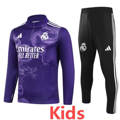 24-25 Real Madrid Purple Kids Half Pull Special Edition