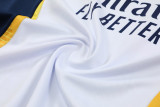 24-25 Real Madrid  White Half Pull Tracksuit