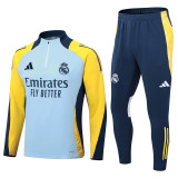 24-25  Real Madrid Light blue Half Pull Tracksuit