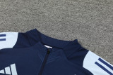 24-25 Mens Real Madrid  Royal blue Half Pull Tracksuit suit