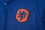 Mens Netherlands Polo Shirt Blue 2024