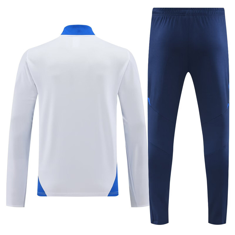 24-25 Italy White Kids Half Pull Tracksuit