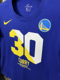 T193 Warriors CURRY #30 Blue High Quality Casual T-Shirt