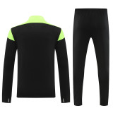 2024 JOM Black Green Half Pull Tracksuit