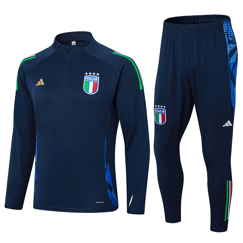 24-25 Italy Royal Blue Half Pull Tracksuit