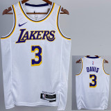 22-23 LAKERS DAVIS #3 White Top Quality Hot Pressing NBA Jersey