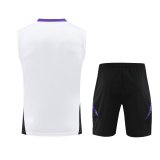 Mens Real Madrid  White Vest Short traning suit 2024/25