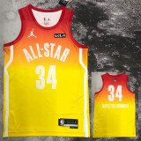 2023 ALL STAR ANTETOKOUNMPO #34 Yellow Top Quality Hot Pressing NBA Jersey
