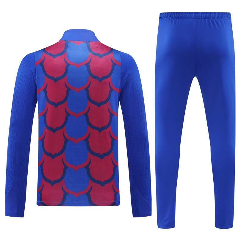 24-25 Mens Barcelona  Fancy blue Half Pull Tracksuit suit