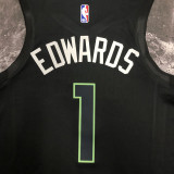 22-23 TIMBERWOLVES EDWARDS #1 Black Top Quality Hot Pressing NBA Jersey (Trapeze Edition)