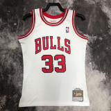 1998 BULLS PIPPEN #33 White Retro Top Quality Hot Pressing NBA Jersey