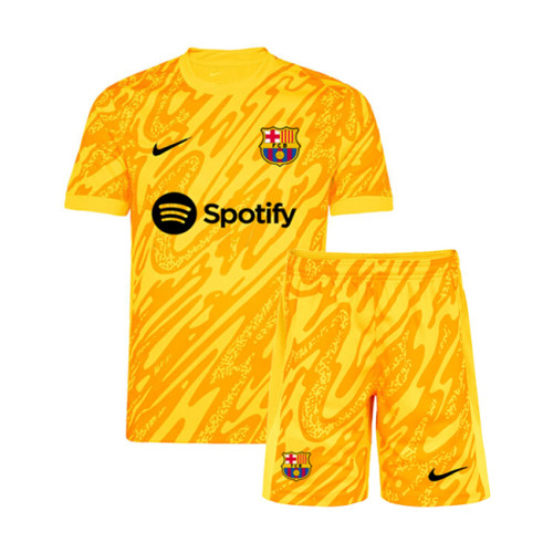 Kids Barcelona Yellow Goalkeeper Jersey 2024/25