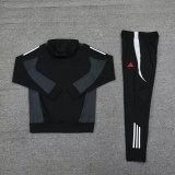Mens Manchester United Hoodie Sweatshirt + Pants Training Suit Black 2024/25
