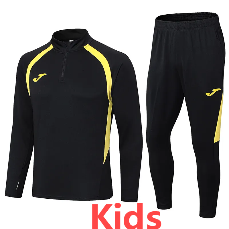 2024 JOM Black Kids Half Pull Tracksuit