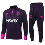 24-25 West Ham Purple Half Pull Tracksuit