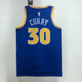 22-23 WARRIORS CURRY #30 Blue Top Quality Hot Pressing NBA Jersey (Retro Logo)