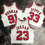 1998 BULLS JORDAN #23 White Retro Top Quality Hot Pressing NBA Jersey