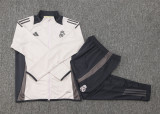 Kids Real Madrid Jacket + Pants Training Suit Light Grey 2024/25