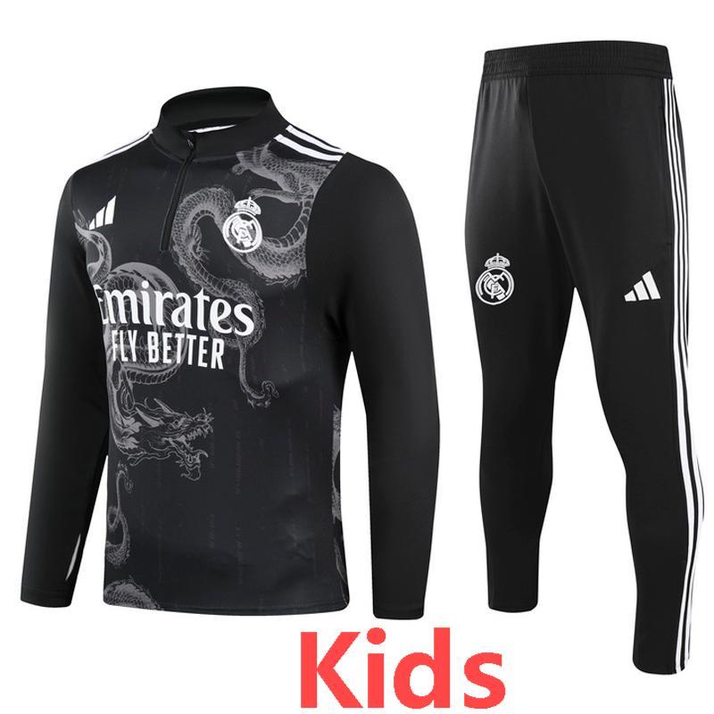 24-25  Real Madrid Black Kids Half Pull Special Edition
