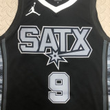 22-23 SA Spurs PARKER #9 Black Top Quality Hot Pressing NBA Jersey (Trapeze Edition)