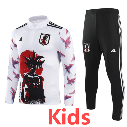 24-25 Japan White Kids Half Pull Tracksuit (半拉链)(悟空)