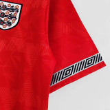 1990 England Away Red Retro Soccer Jersey