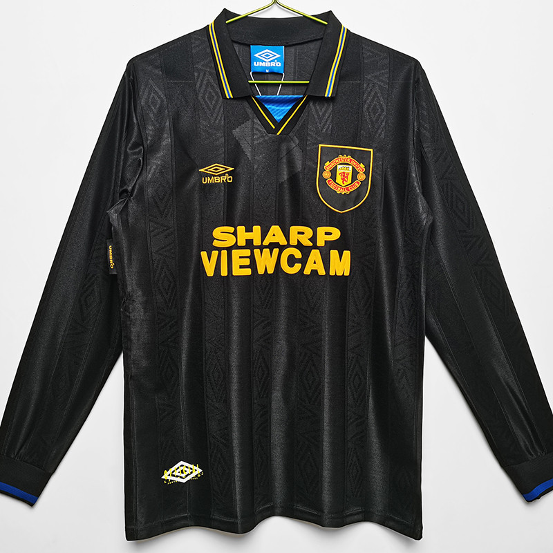 1993-1994 Man Utd Away Long sleeve Retro soccer jersey