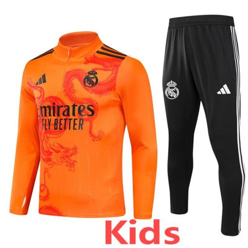 24-25  Real Madrid Orange Kids Half Pull Special Edition