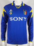 1995-1996 JUV Away Blue Retro Long Sleeve Soccer Jersey