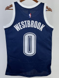 2015-16 OKC WESTBROOK #0 Royal Blue Retro Top Quality Hot Pressing NBA Jersey