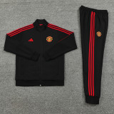 24-25 Man Utd Black Jacket Tracksuit #01
