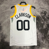 22-23 JAZZ CLARKSON #00 White Top Quality Hot Pressing NBA Jersey
