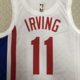 22-23 Nets IRVING #11 White Top Quality Hot Pressing NBA Jersey (Retro Logo)