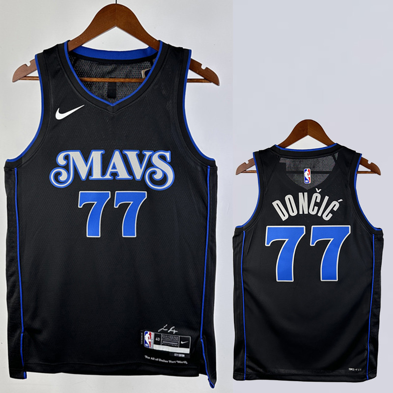 23-24 Dallas Mavericks DONCIC #77 Black City Edition Top Quality Hot Pressing NBA Jersey