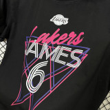 T163 Lakers JAMES #6 Black High Quality Casual T-Shirt