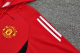 Mens Manchester United Hoodie Sweatshirt + Pants Training Suit Red 2024/25