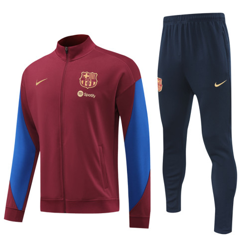 24-25 Mens Barcelona Jujube red Jacket Tracksuit  suit