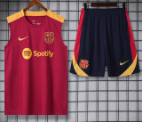 24-25 Mens Barcelona  Red Vest Short traning suit