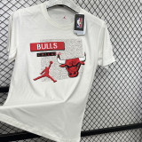 T195 Bulls Jordan White High Quality Casual T-Shirt