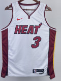 22-23 HEAT WADE #3 White Top Quality Hot Pressing NBA Jersey