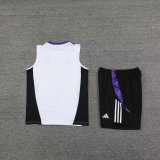 Mens Real Madrid  White Vest Short traning suit 2024/25