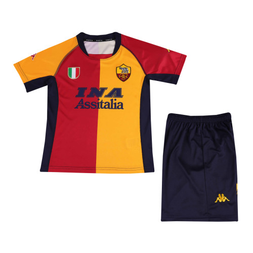 Kids Retro Roma Home Jersey 2001/02