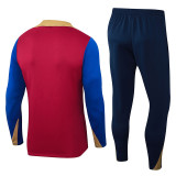 24-25 Barcelona  Red Kids Half Pull Tracksuit suit