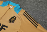 24-25 Argentina Earthy Yellow Kids Half Pull Tracksuit