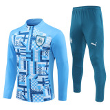 Mens Olympique Marseille Training Suit Blue Pattern 2024/25