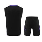 Mens Real Madrid  Black Vest Short traning suit 2024/25