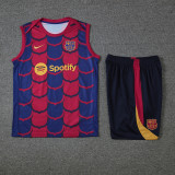 24-25 Mens Barcelona  Red-Blue Vest Short traning suit